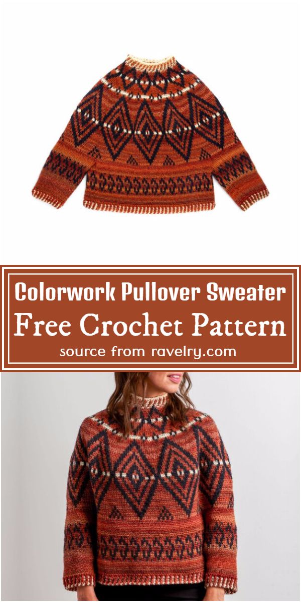 Colorwork Crochet Pullover Sweater Pattern