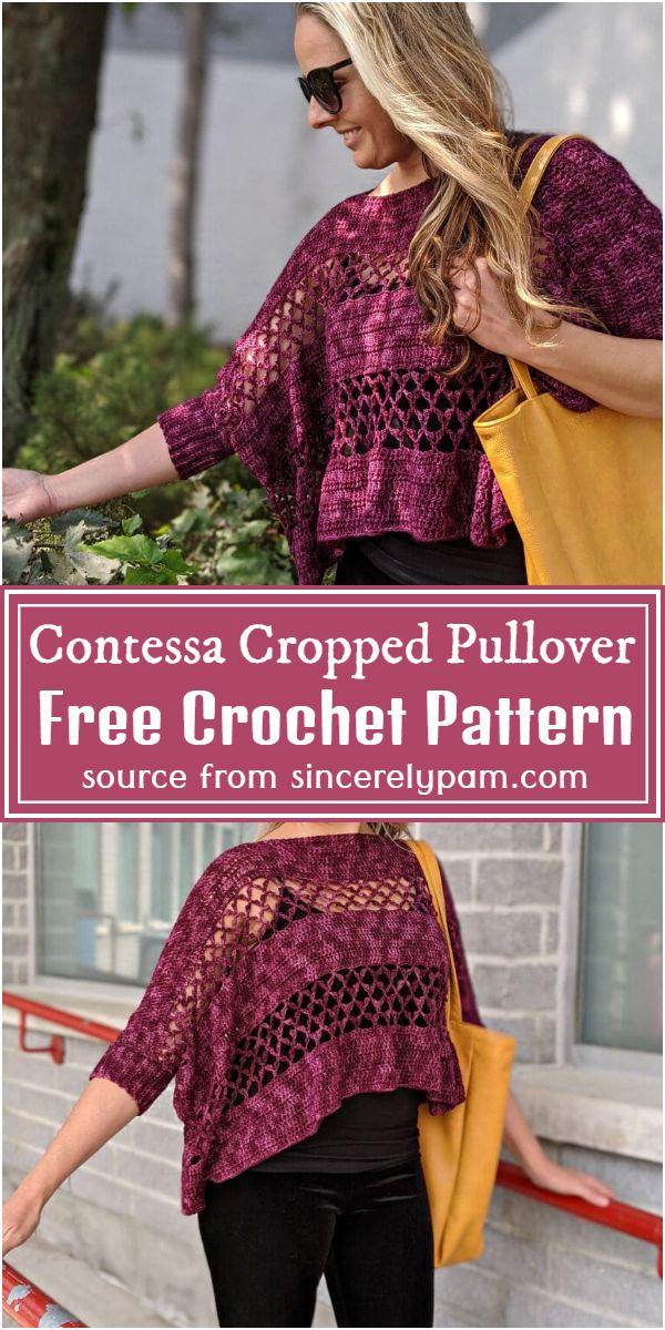 Crochet Contessa Cropped Pullover Free Pattern