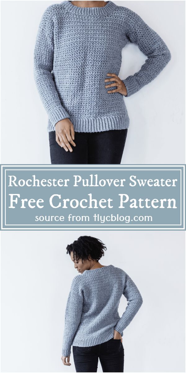 Crochet Rochester Pullover Sweater Free Pattern For Beginners