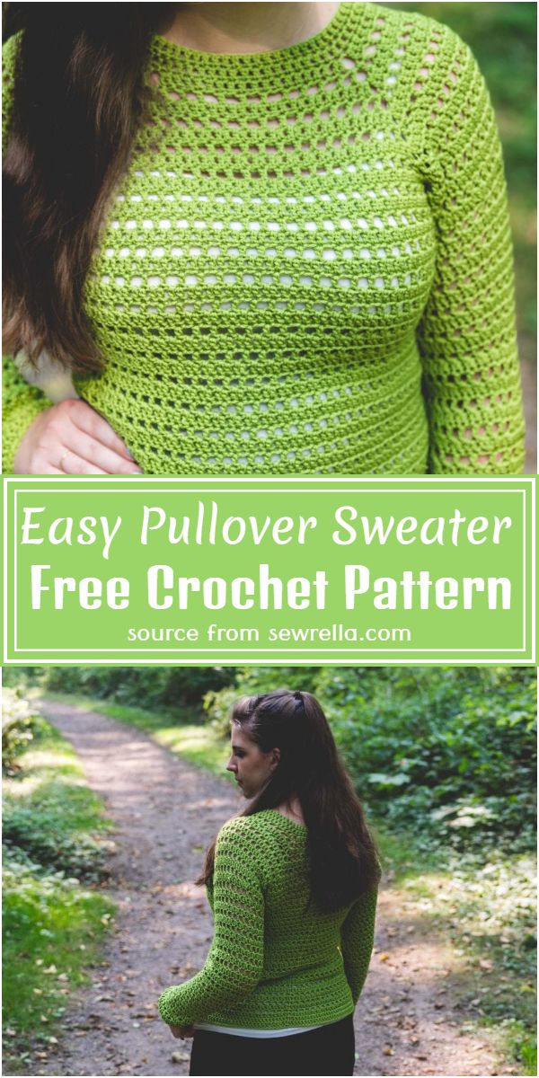 Easy Crochet Pullover Sweater Free Pattern