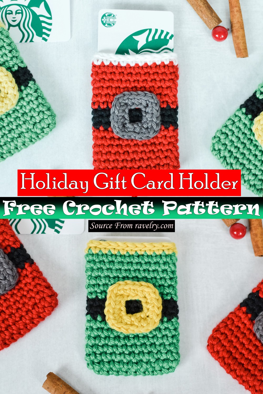 Free Crochet Holiday Gift Card Holder Pattern