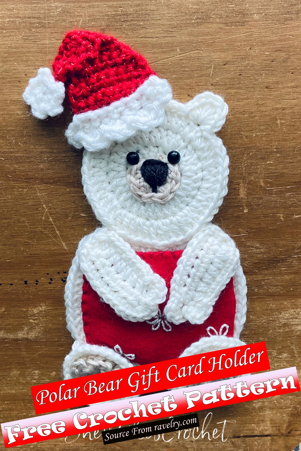 Free Crochet Polar Bear Gift Card Holder Pattern