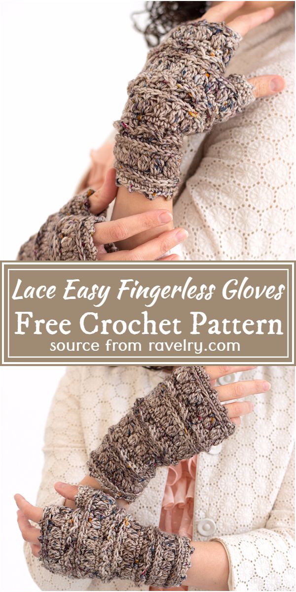 Lace Easy Crochet Fingerless Gloves Pattern