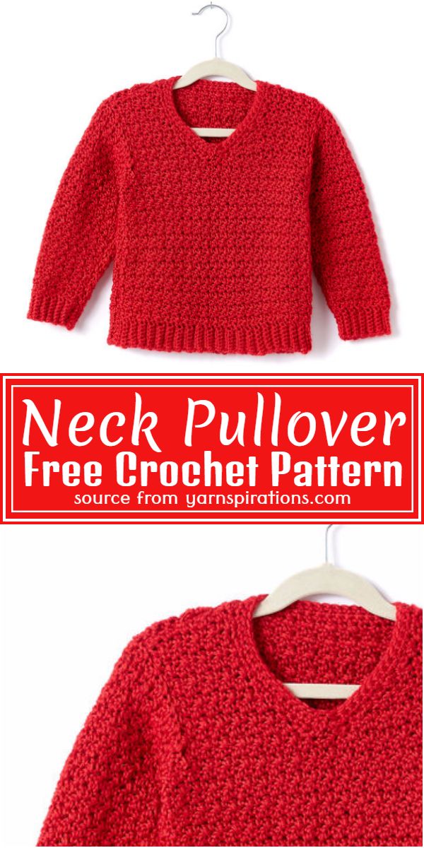 Neck Crochet Pullover Free Pattern