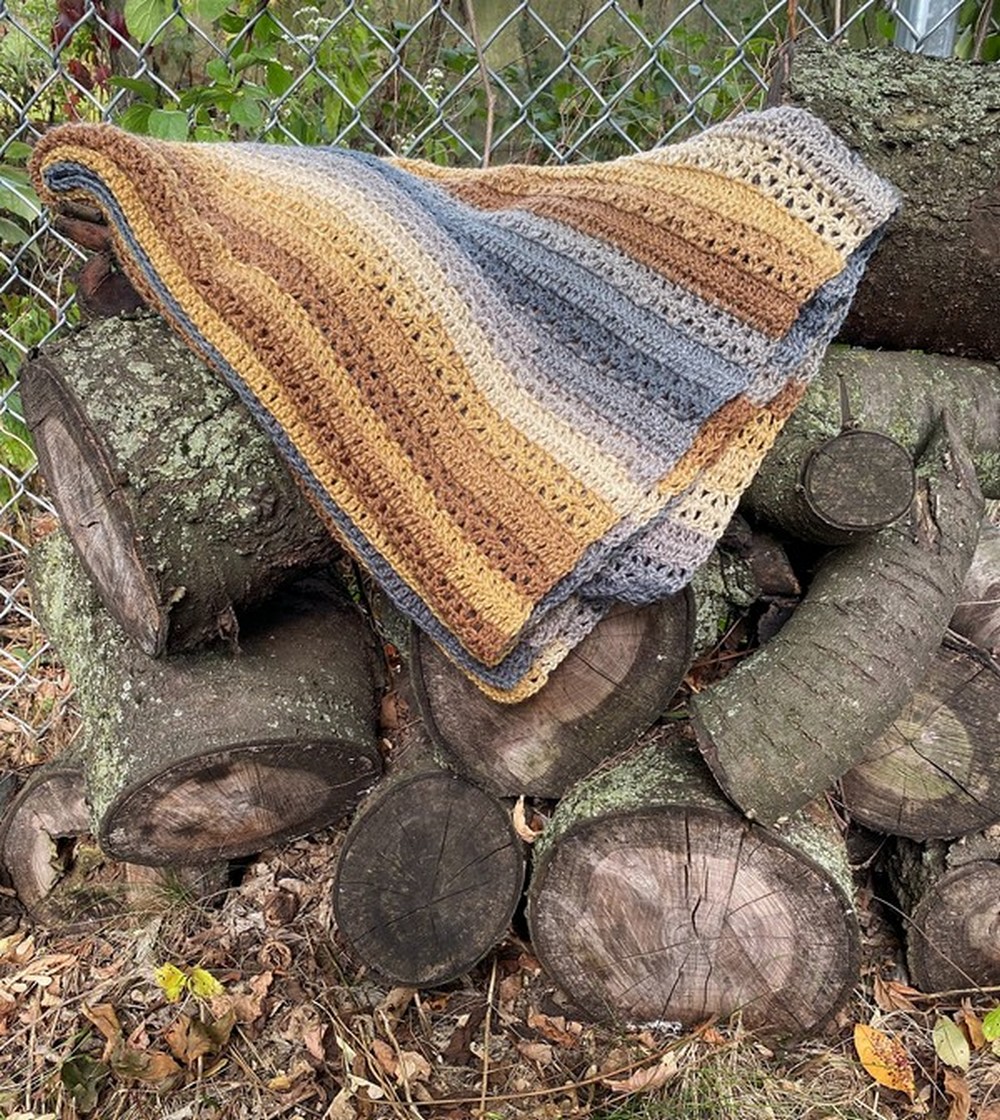Warm By The Fire Afghan Blanket Crochet Pattern