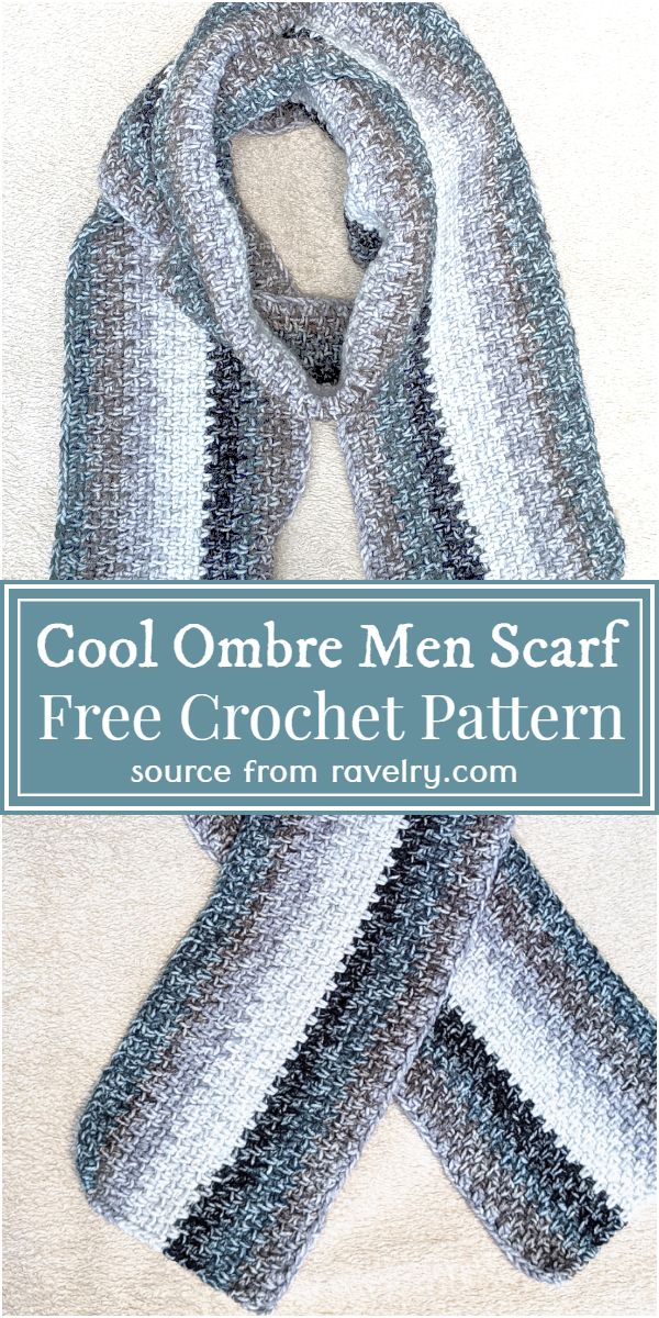 Free Cool Ombre Men Crochet Scarf Pattern