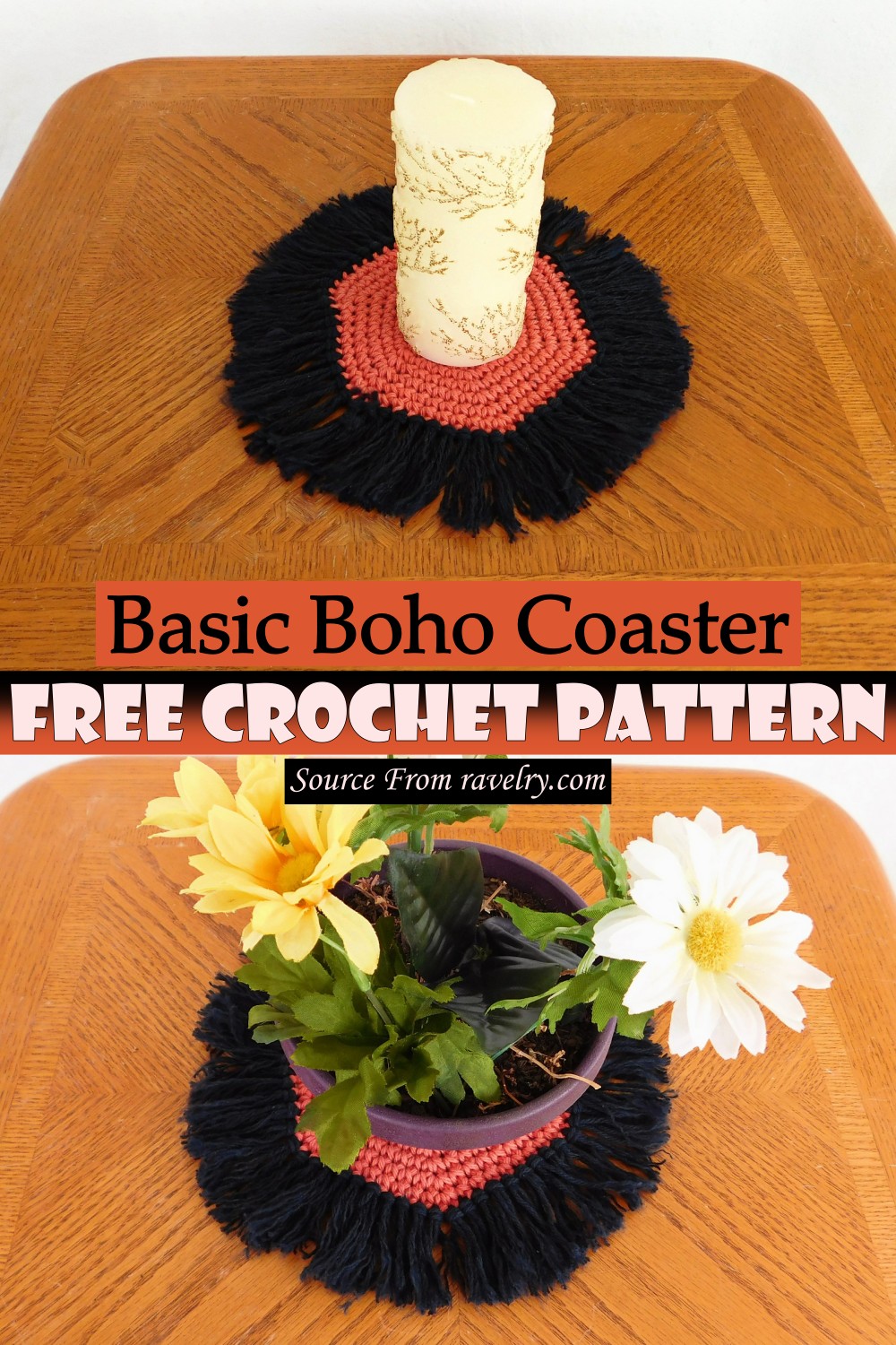 Free Crochet Basic Boho Coaster Pattern