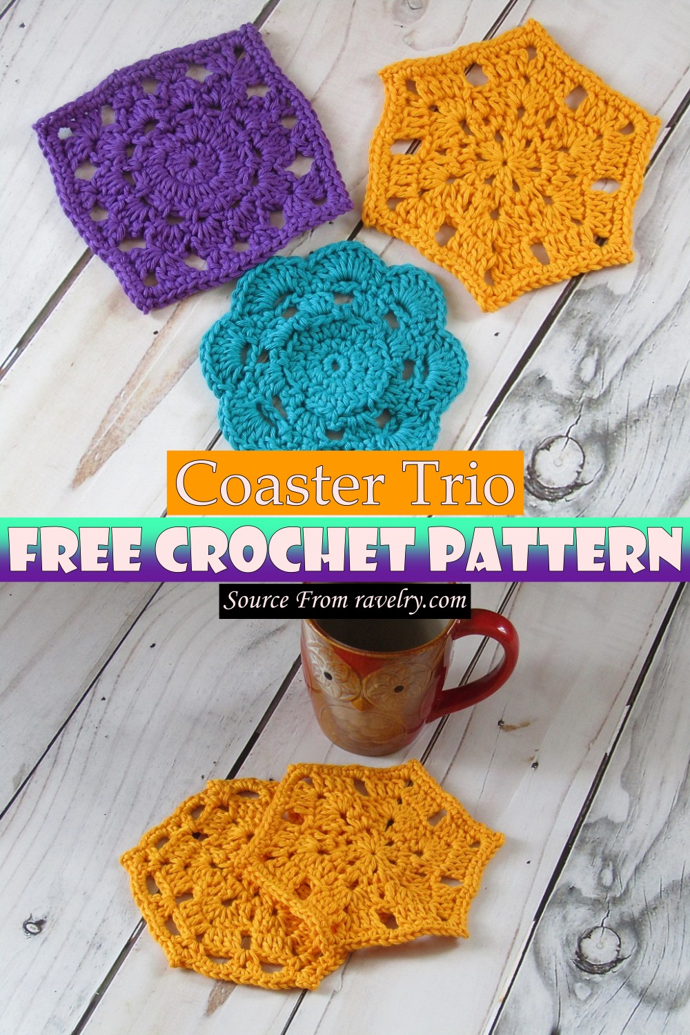 Free Crochet Coaster Trio Pattern