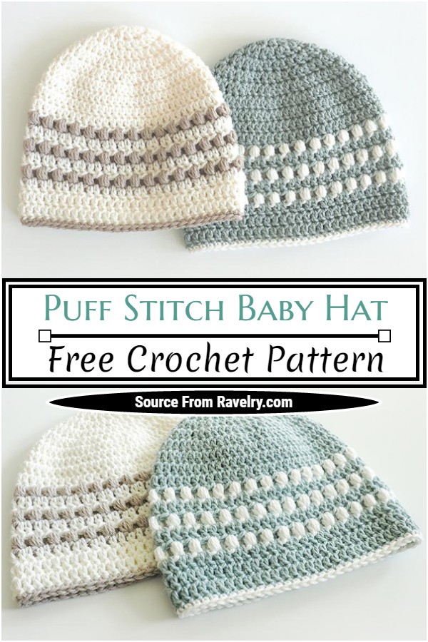 Free Crochet Puff Stitch Baby Hat Pattern