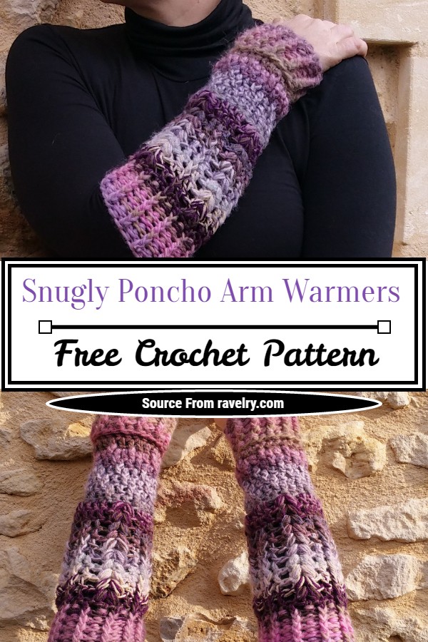 Free Crochet Snugly Poncho Arm Warmers Pattern