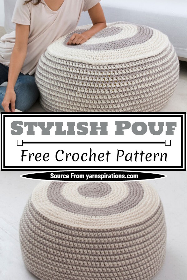 Free Crochet Stylish Pouf Pattern