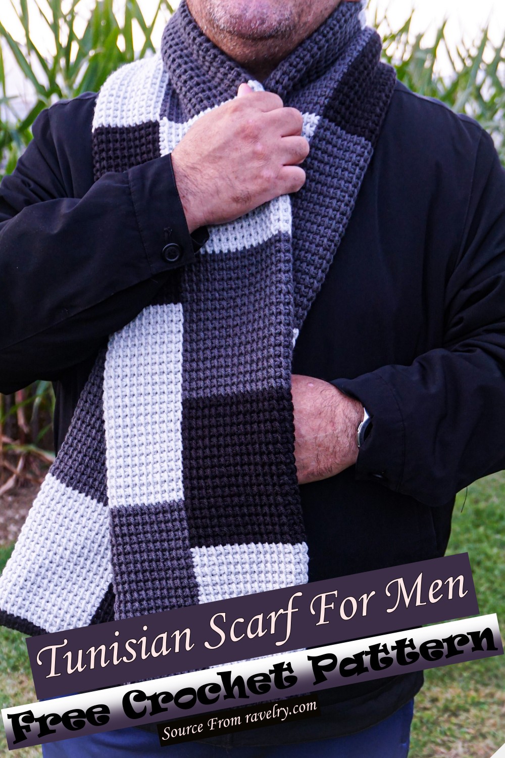 Free Crochet Tunisian Scarf For Men Pattern