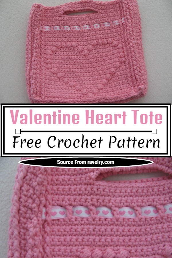 Free Crochet Valentine Heart Tote Pattern