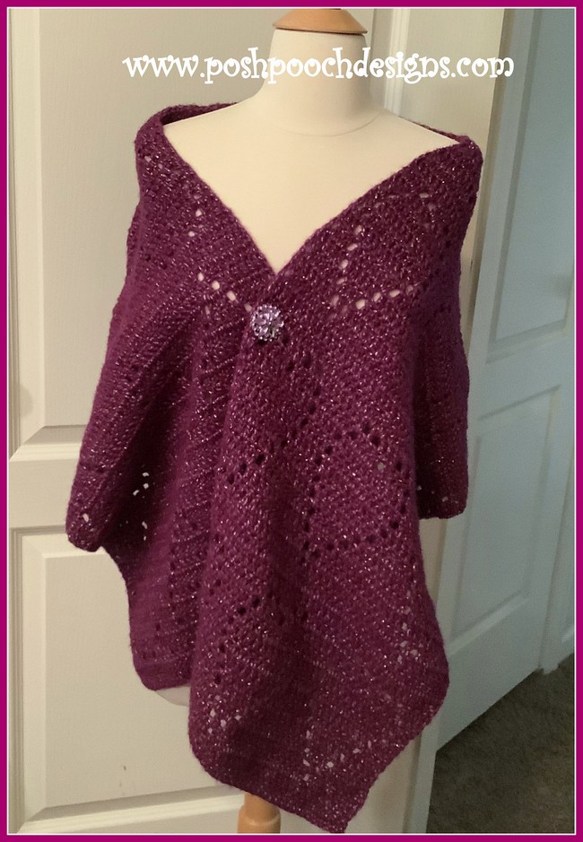 Filet Hearts Wrap Shawl