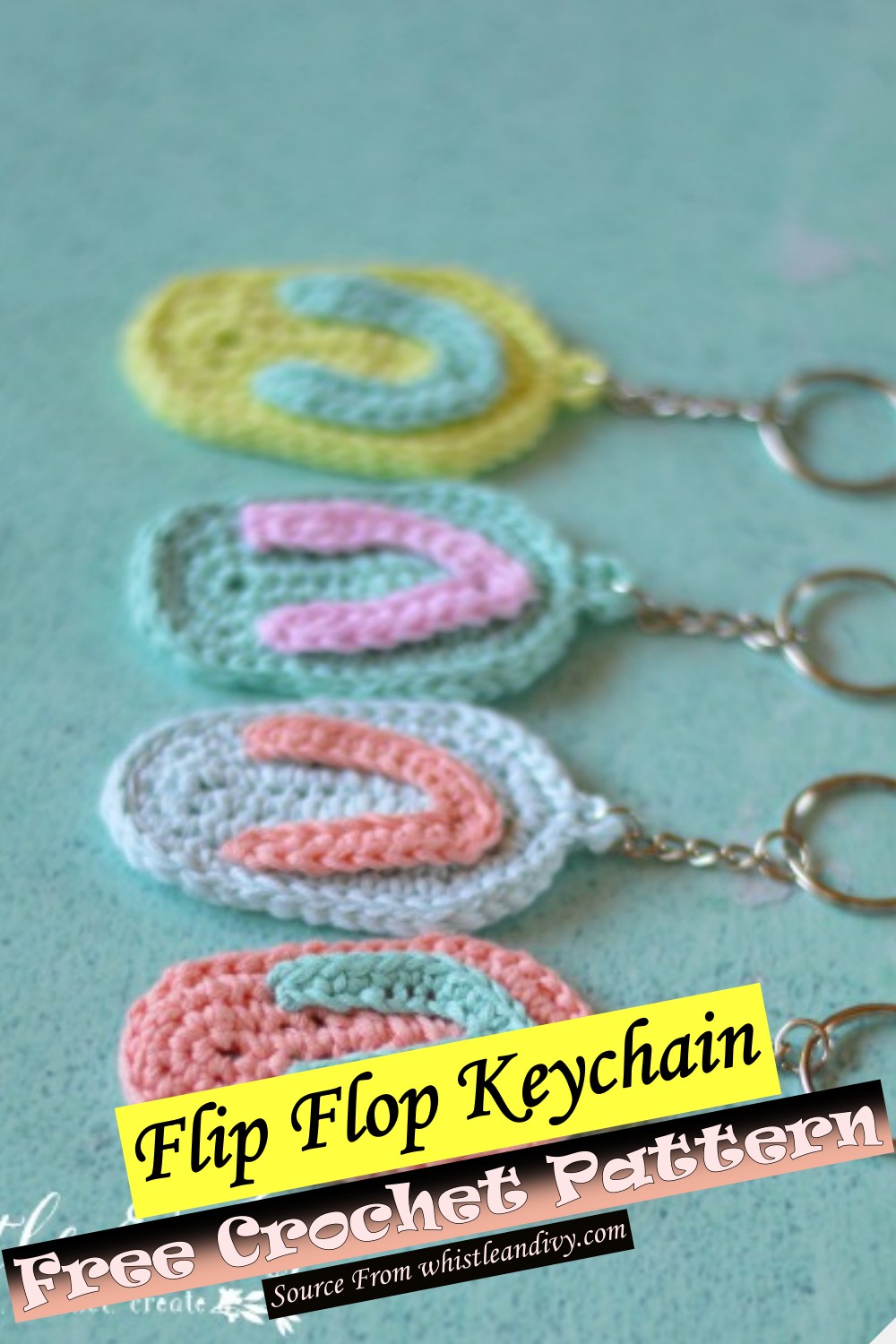 Free Crochet Flip Flop Keychain Pattern