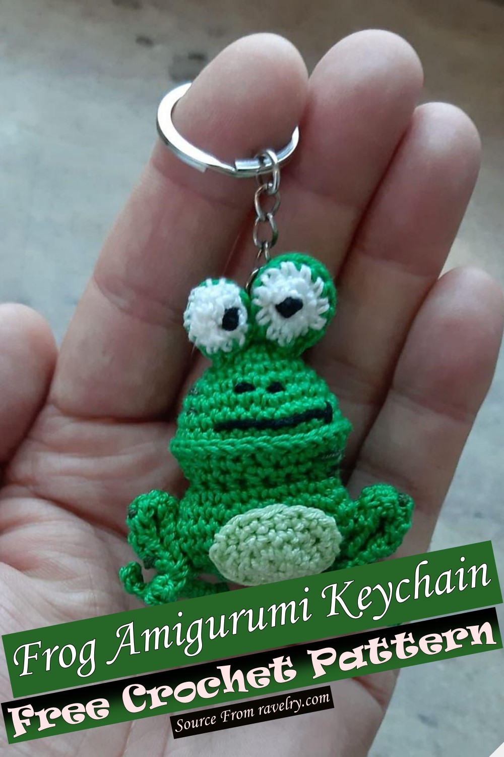 Free Crochet Frog Amigurumi Keychain Pattern