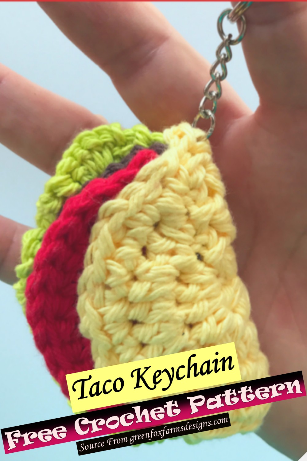 Free Crochet Taco Keychain Pattern 1