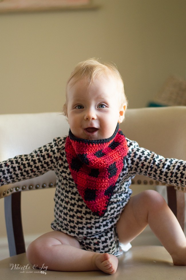 Crochet Plaid Bandana Bib