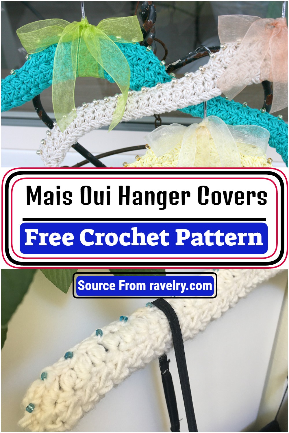 Free Crochet Mais Oui Hanger Covers Pattern