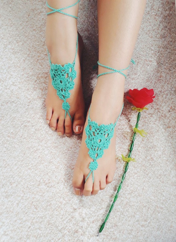 Bohemian Barefoot Sandals Crochet Pattern