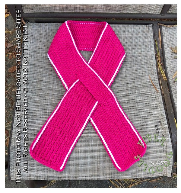 Breast Cancer Awareness Keyhole Scarf Crochet Pattern