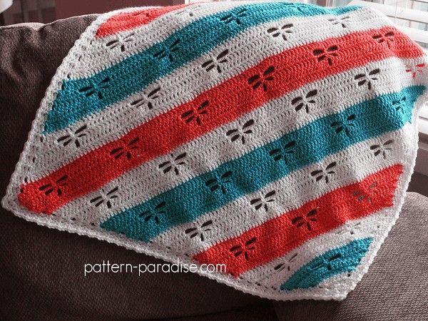 C2c Crochet Dragonfly Throw Blanket Pattern