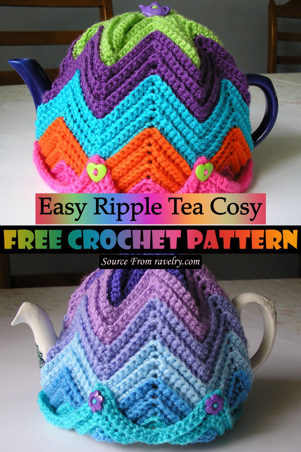 Crochet Easy Ripple Tea Cosy Pattern
