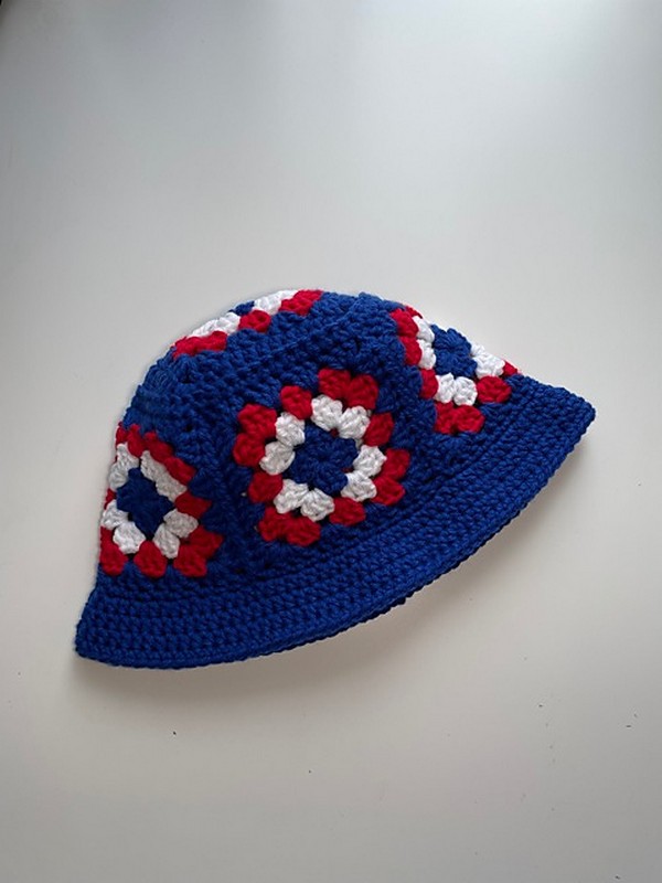 Crochet Granny Square Bucket Hat Pattern