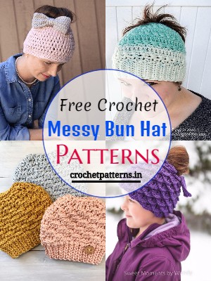 Crochet Messy Bun Hat Patterns