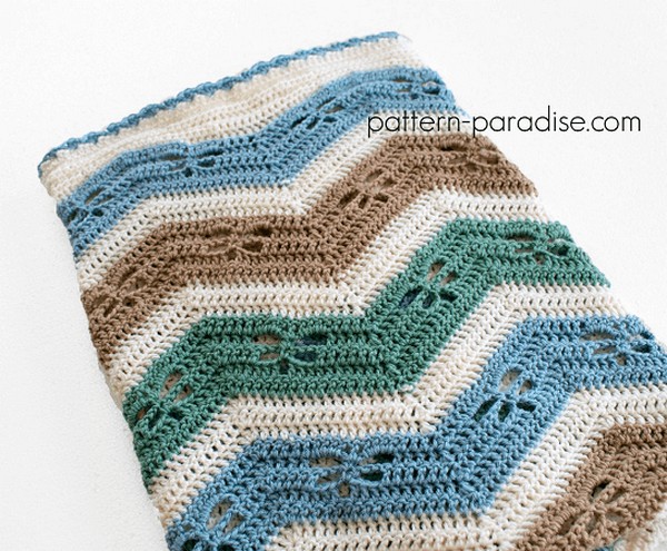 Dragonfly Chevron Baby Blanket Crochet Pattern