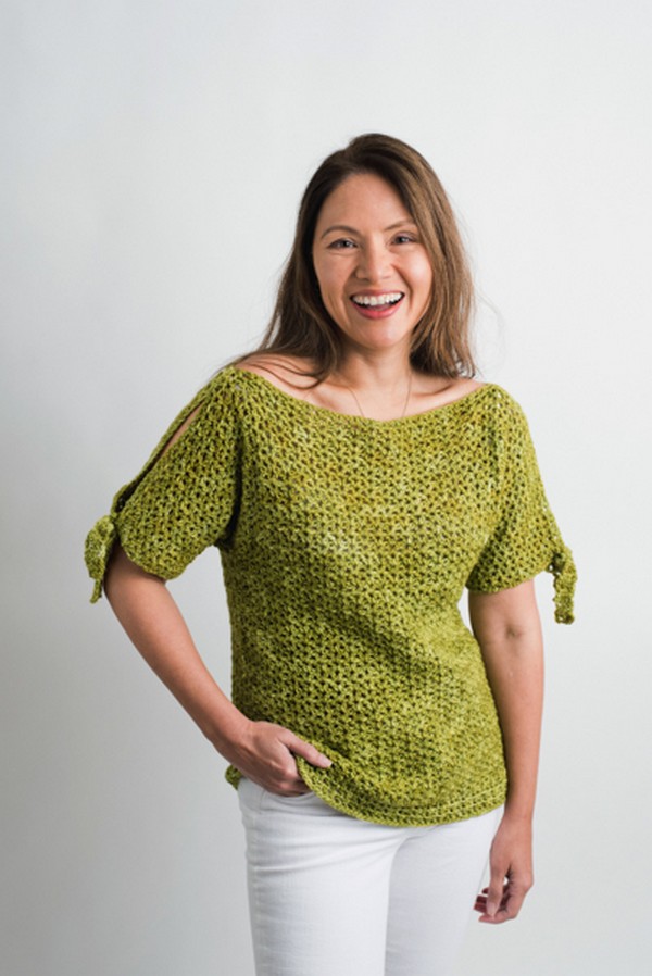 Emmy Tied Sleeve Shirt Crochet Pattern