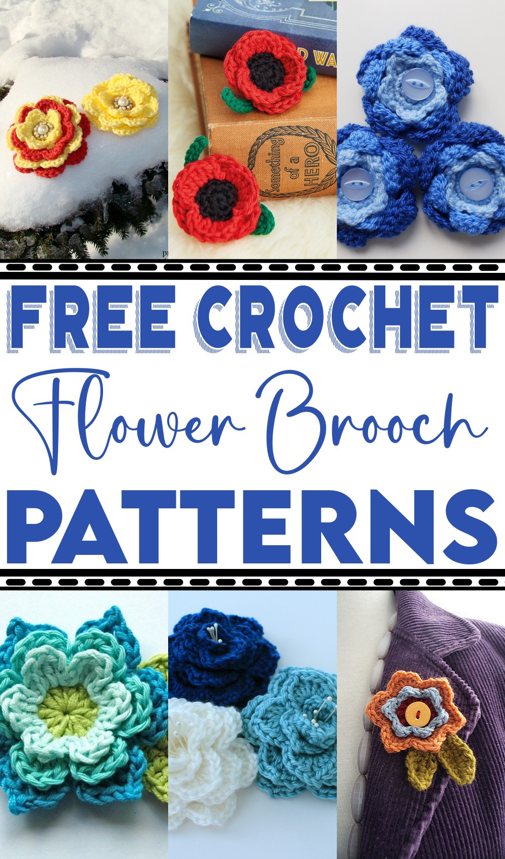 Free Crochet Flower Brooch Patterns