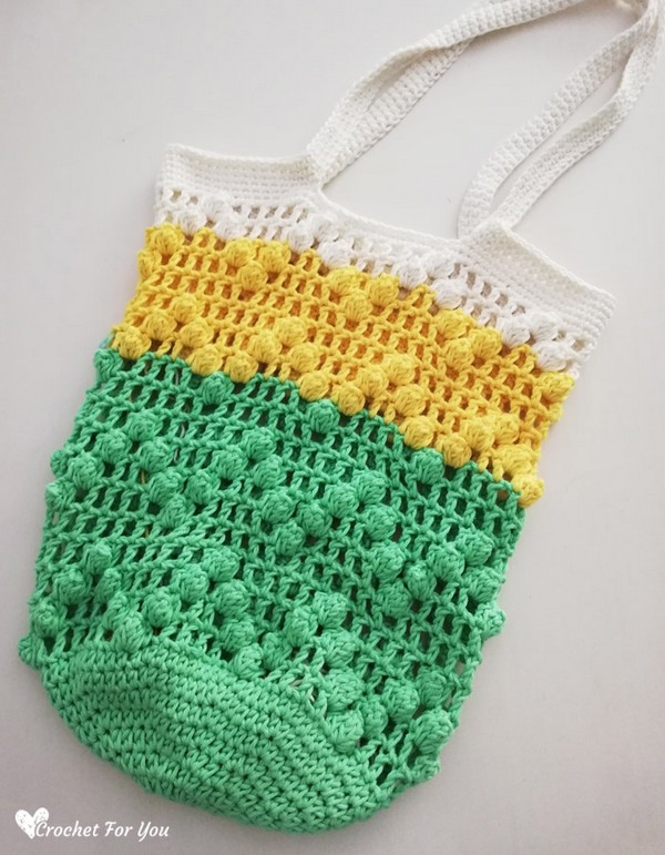 Free Crochet Lace And Popcorn Bag Pattern