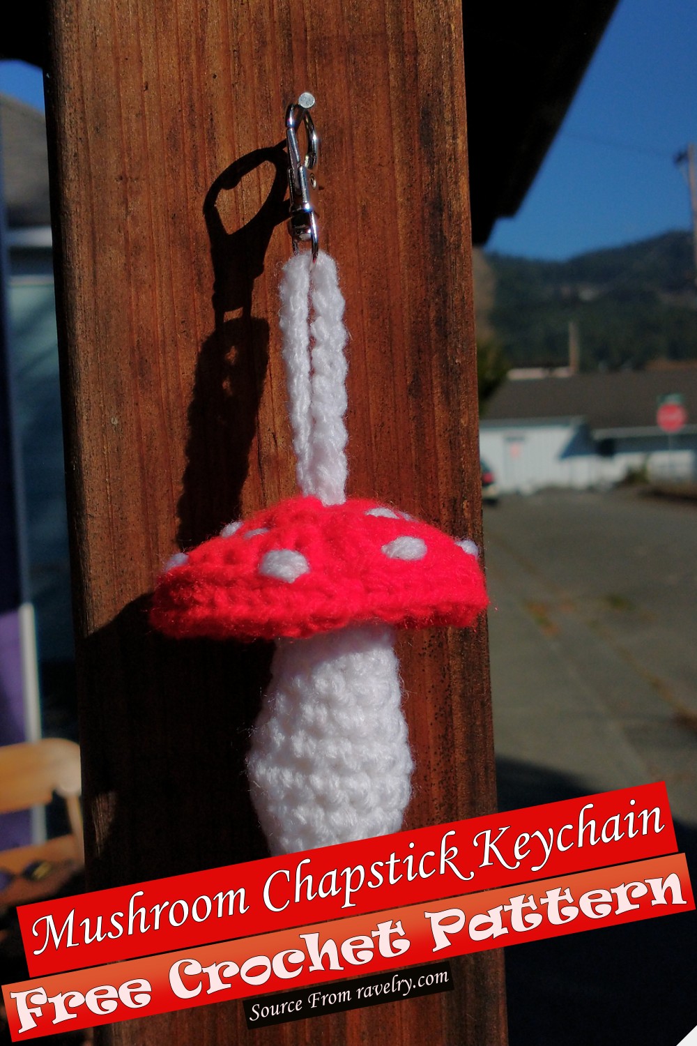 Free Crochet Mushroom Chapstick Keychain Pattern