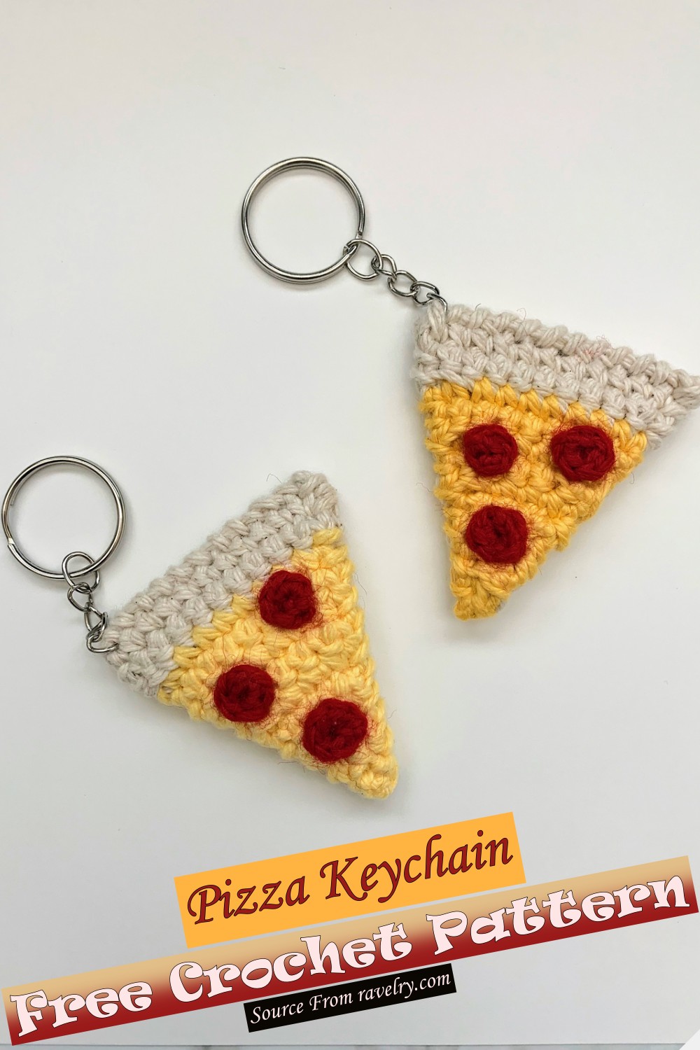 Free Crochet Pizza Keychain Pattern