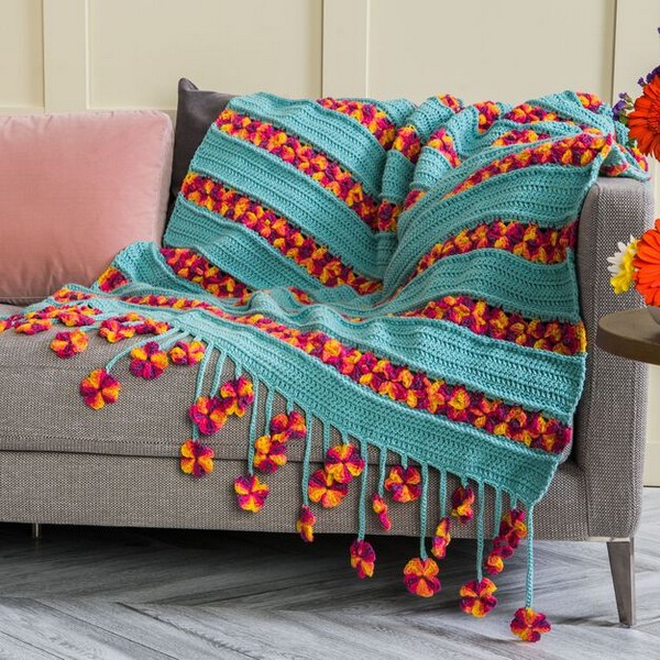 Garden Flowers Crochet Blanket Pattern
