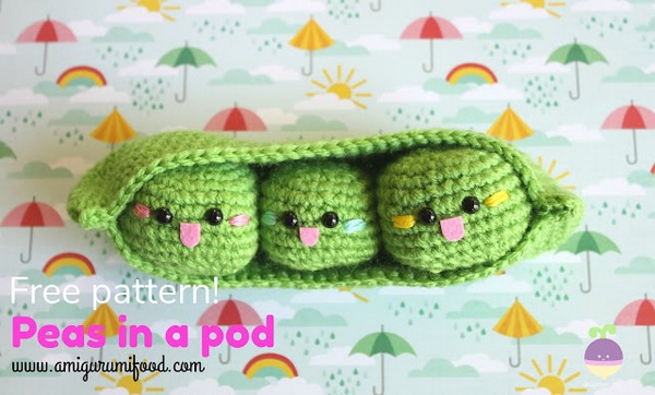 Peas In A Pod Amigurumi Food Crochet Pattern