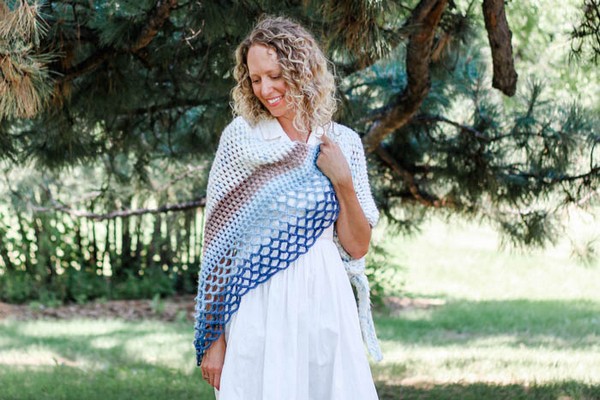 Rising Tide Asymmetrical Shawl Crochet Pattern