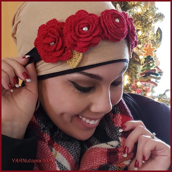 Rose Flower Headband Crochet Pattern