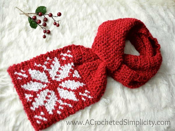  Snowflake Keyhole Scarf Crochet Pattern