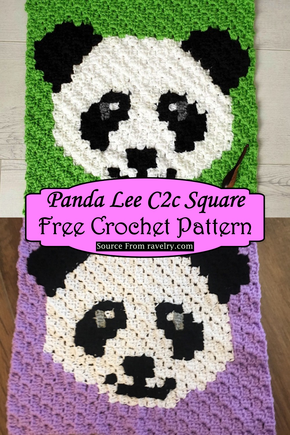 Crochet Panda Lee C2c Square Pattern