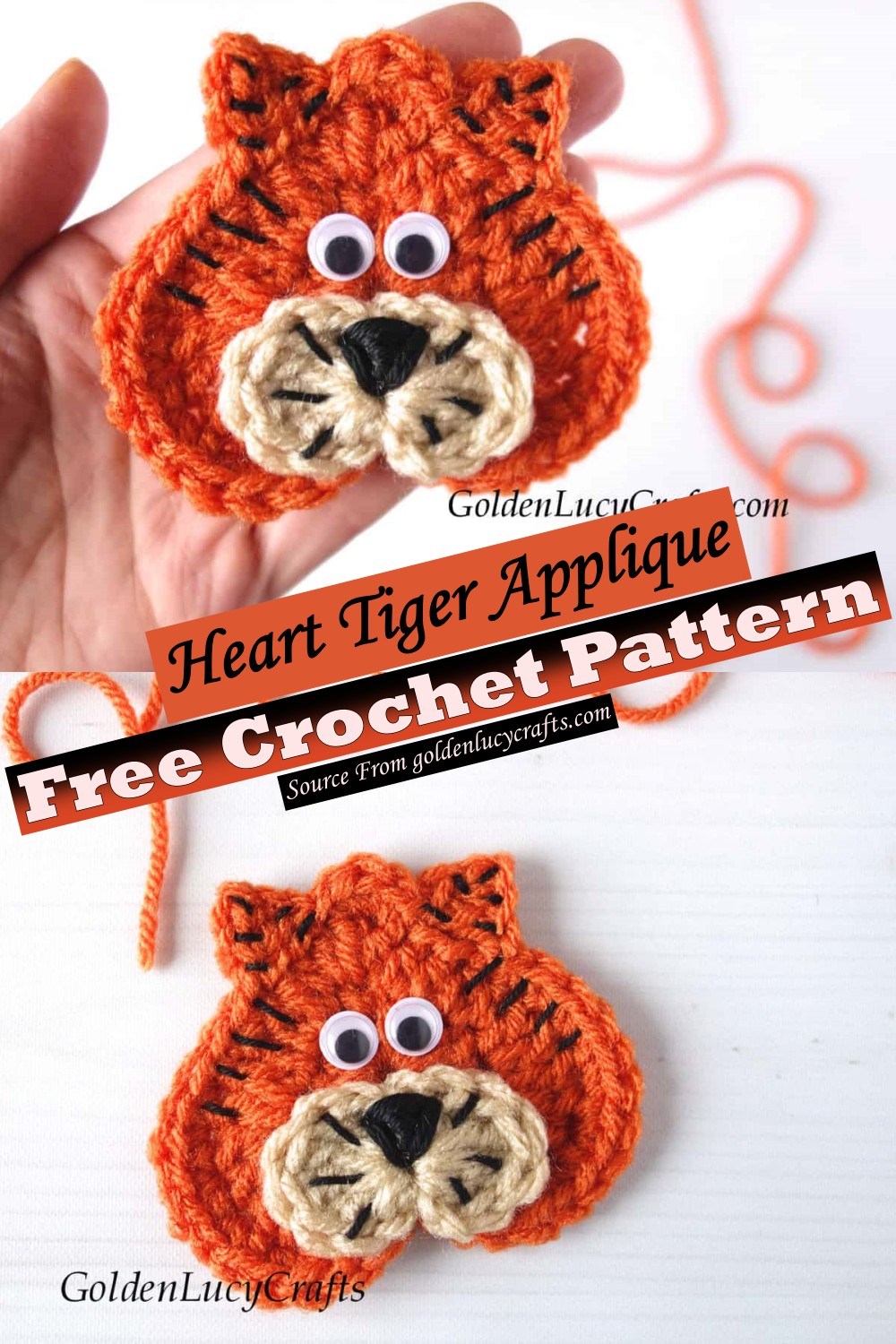 Heart Tiger Applique Pattern