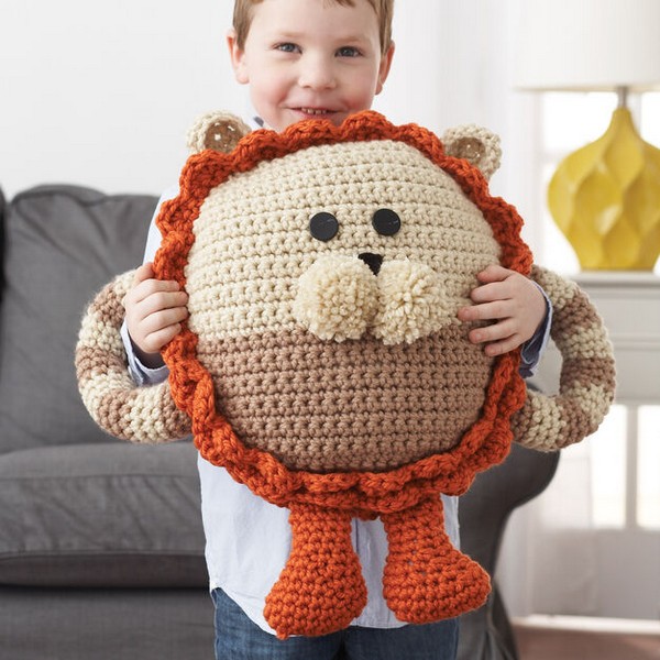 Huggable Lion Pillow Crochet Pattern