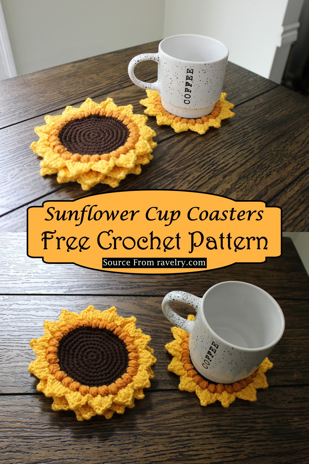 Sunflower Cup Coasters