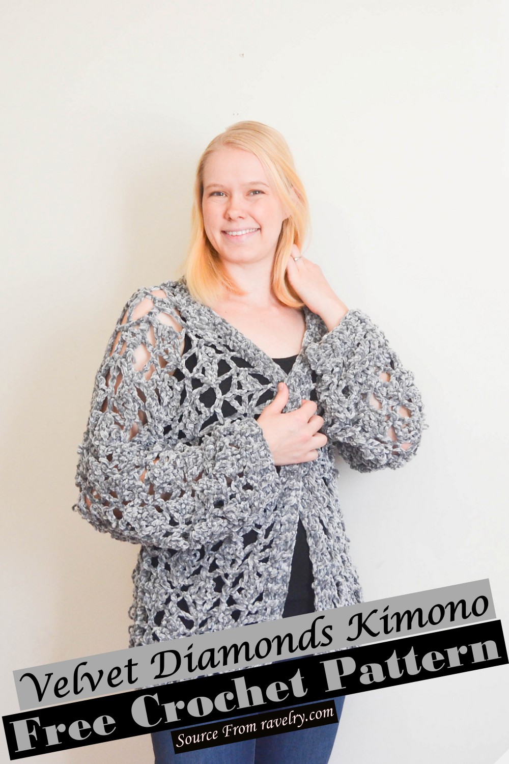 Velvet Diamonds Kimono Crochet Pattern