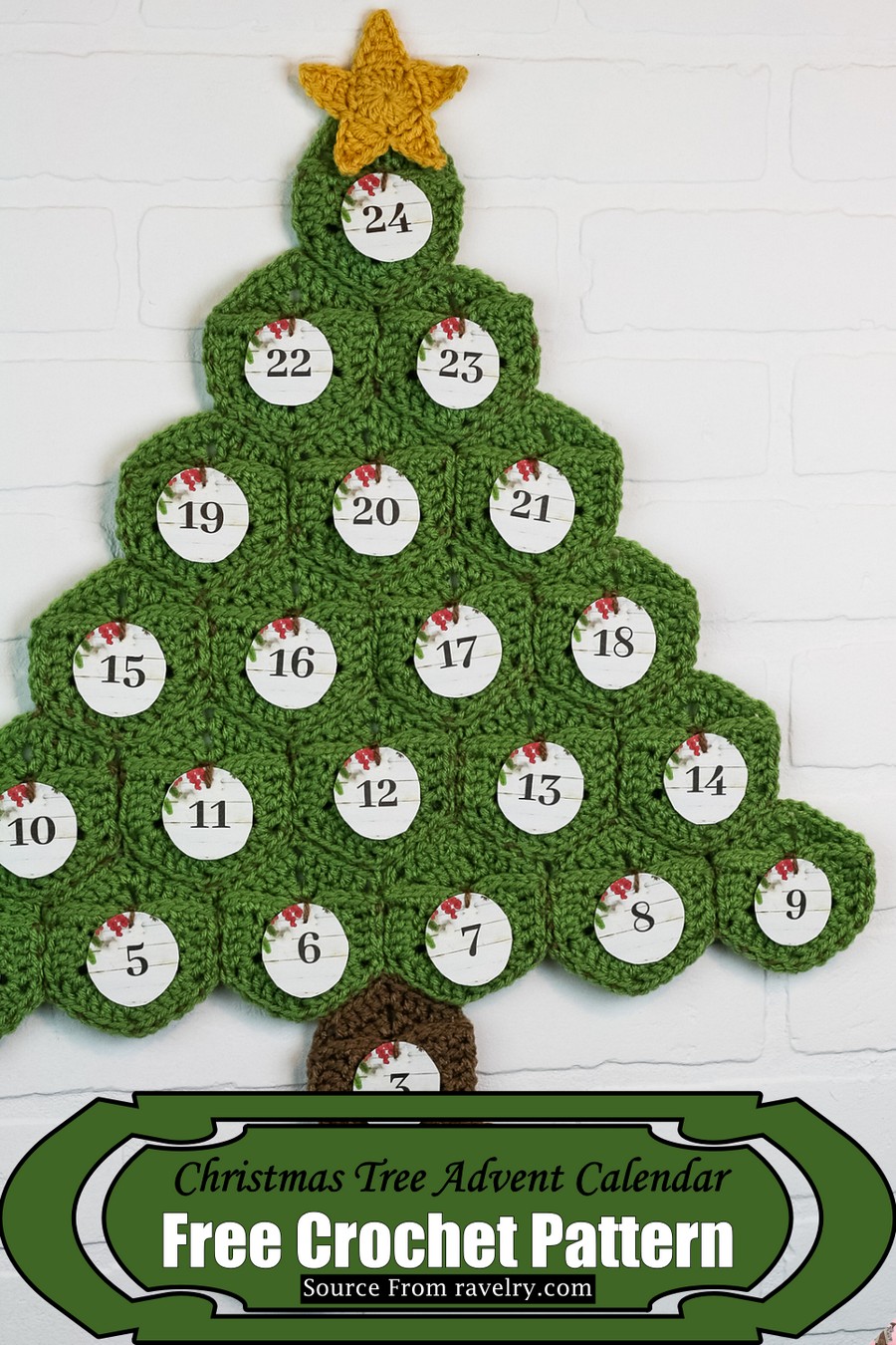 Crochet Christmas Tree Advent Calendar Pattern
