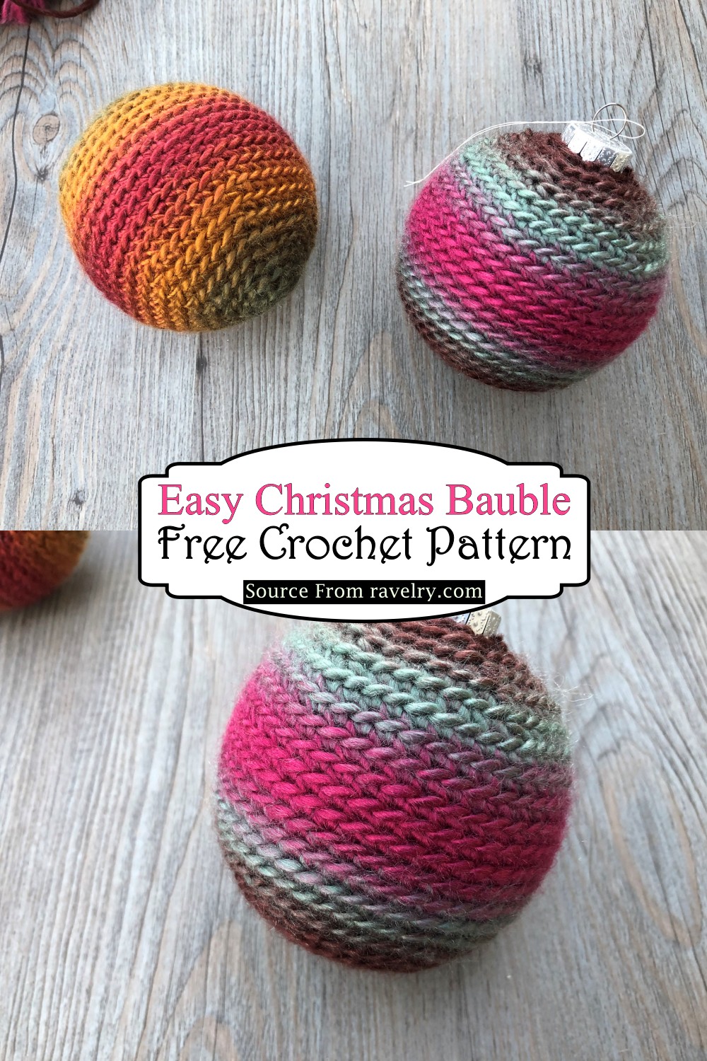 Crochet Easy Christmas Bauble Pattern