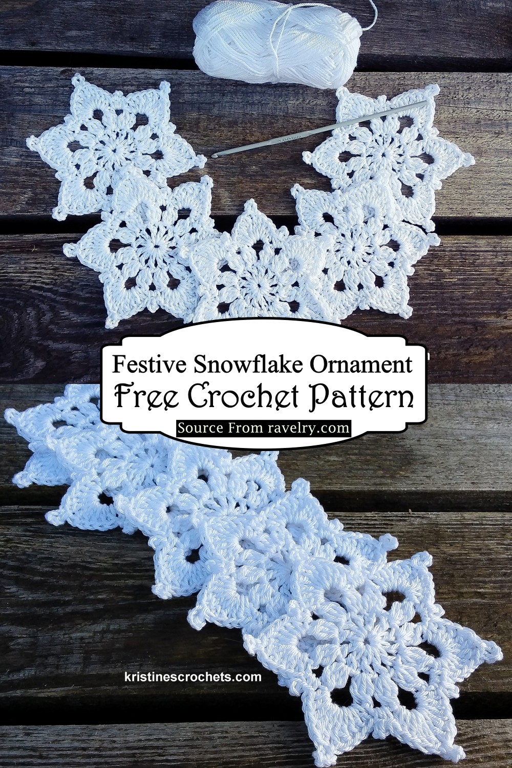 Crochet Festive Snowflake Ornament Pattern