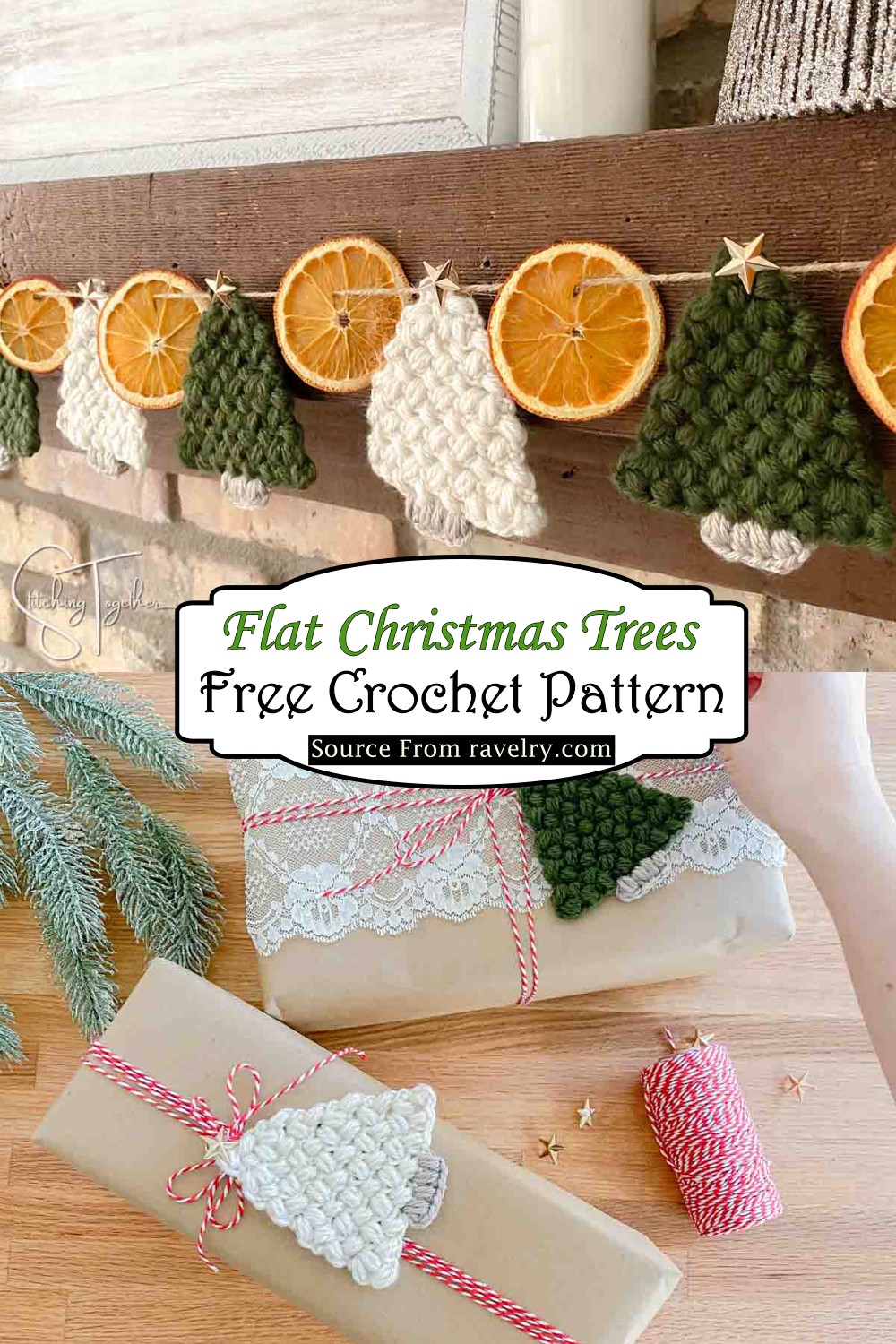 Crochet Flat Christmas Trees Pattern