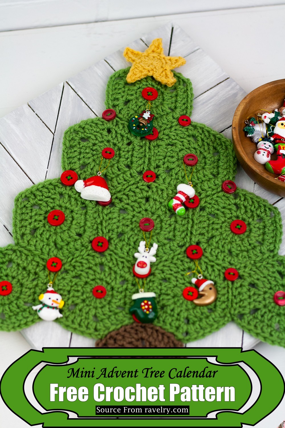 Crochet Mini Advent Tree Calendar Pattern